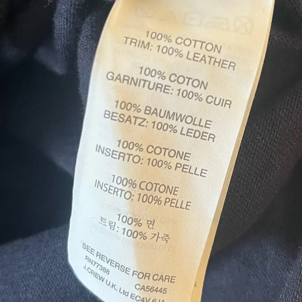 J. Crew Sweater Knit Top with Leather Trim